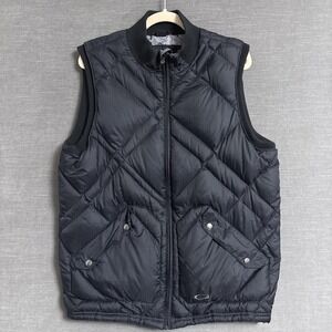 Vintage Oakley Vest Medium Black Quilted Puffer Down Zip 90s y2k Grunge Gorp
